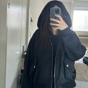 Zara reversible furry bomber jacket